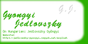 gyongyi jedlovszky business card